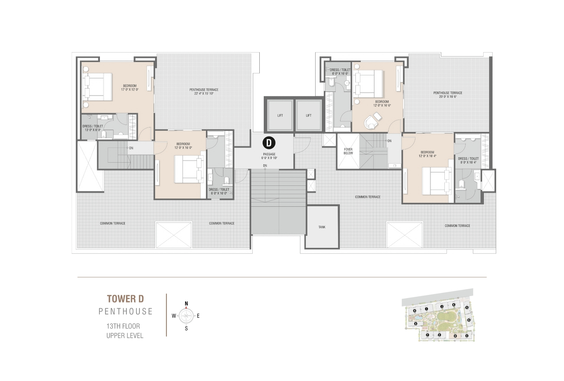 Tower D | Penthouse 13th Floor Upper Level