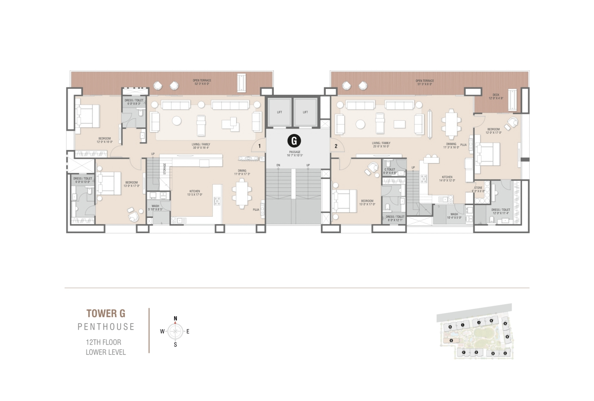 Tower F | Penthouse 12th Floor Lower Level
