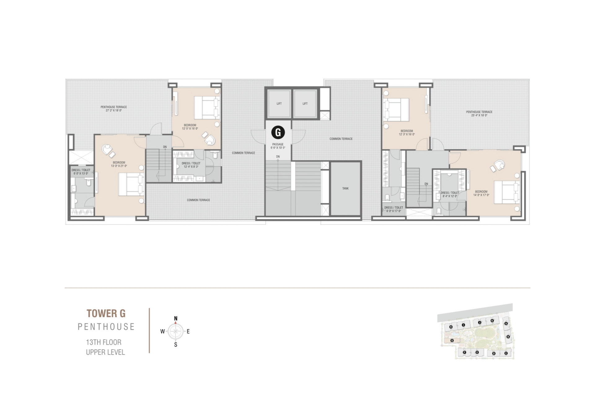 Tower G | Penthouse 13th Floor Upper Level