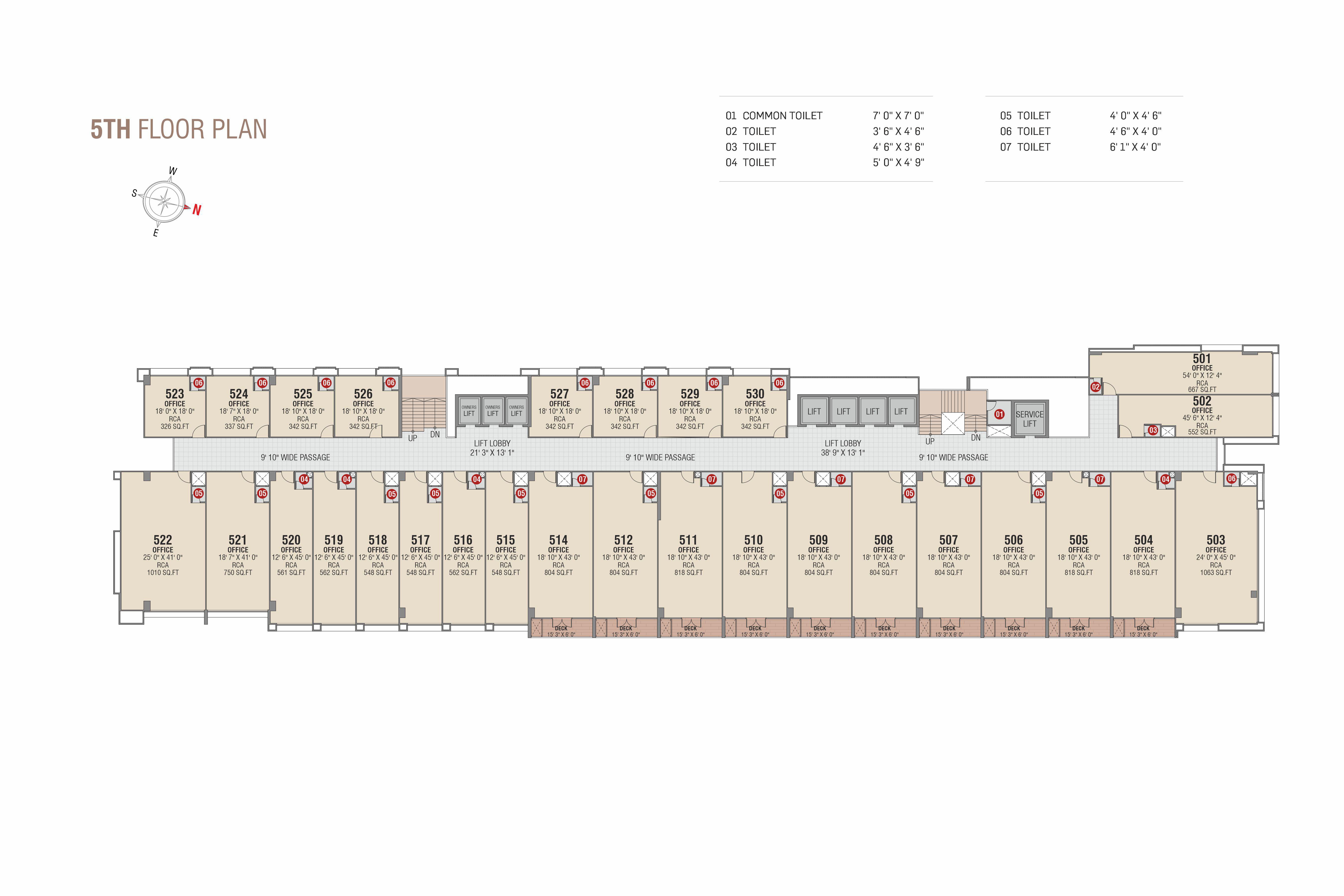 5th Floor Plan 